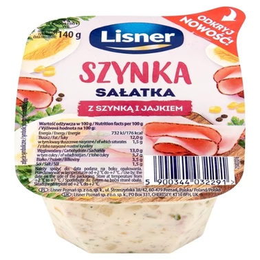 Lisner Sałatka z szynką i jajkiem 140 g - 0