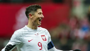 Robert Lewandowski - snajper FC Barcelona - podczas meczu reprezentacji Polski