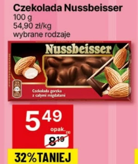 Nussbeisser Czekolada mleczna z całymi migdałami 100 g