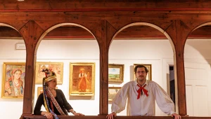 Mateusz Bieryt jako Pan Młody i Martyna Krzysztofik jako Panna Młoda - bohaterowie "Wesela" Mai Kleczewskiej (sesja w krakowskiej Rydlówce)