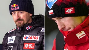 Skoki narciarskie. Prezes Polskiego Związku Narciarskiego Adam Małysz oraz nasz skoczek narciarski Kamil Stoch