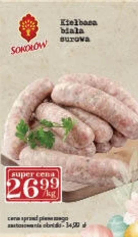 Sokołów Naturrino Kiełbasa biała wieprzowa 520 g