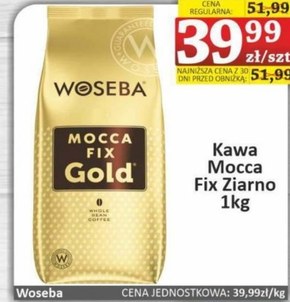 Woseba Mocca Fix Gold Kawa palona ziarnista 1000 g niska cena