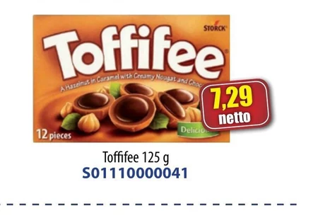 Toffifee Orzech laskowy w karmelu kremie orzechowym i czekoladzie 125 g (15 sztuk)