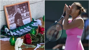 Kibice Saławata Ufa już żegnają Konstantina Kołcowa. Był partnerem Aryny Sabalenki (po prawej)