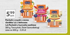 Tarczyński Parówki premium z szynki z serem cheddar 180 g (2 x 90 g) niska cena