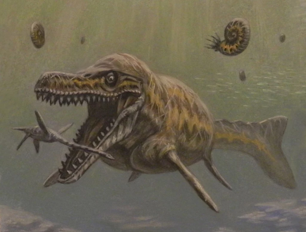 Ogromne mozazaury zamieszkiwały morza mezozoicznej Afryki. Tu: goroniazaur