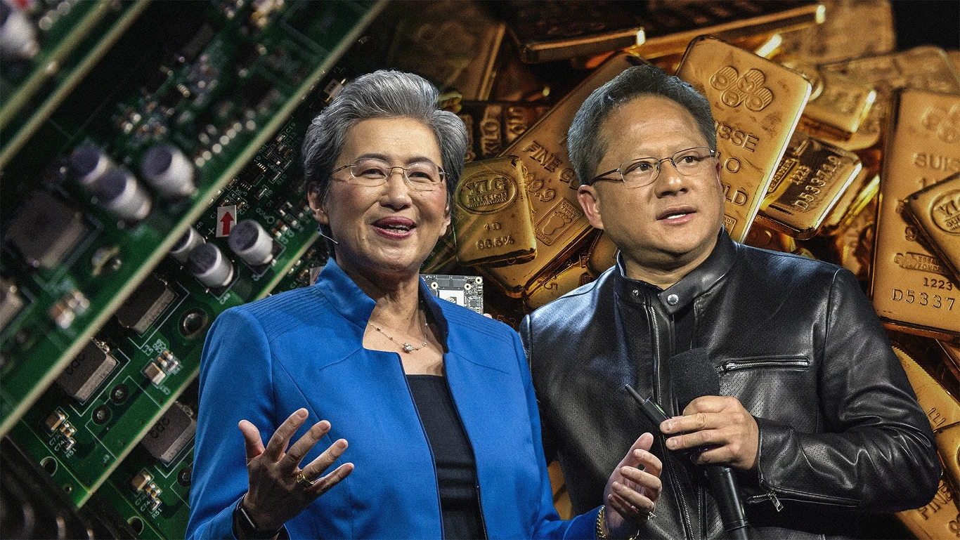 Lisa Su (z lewej) jest dyrektor generalną firmy AMD. Jen-Hsun Huang est szefem amerykańskiego koncernu Nvidia Lisa Su (z lewej) jest dyrektor generalną firmy AMD. Jen-Hsun Huang est szefem amerykańskiego koncernu Nvidia