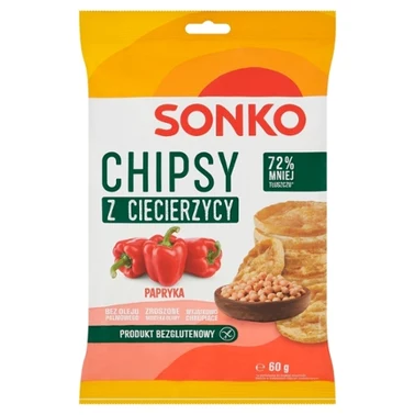 Sonko Chipsy z ciecierzycy papryka 60 g - 0