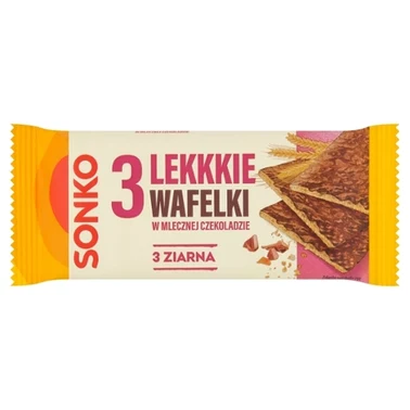 Sonko Lekkie wafelki 3 ziarna w mlecznej czekoladzie 36 g (3 sztuki) - 0