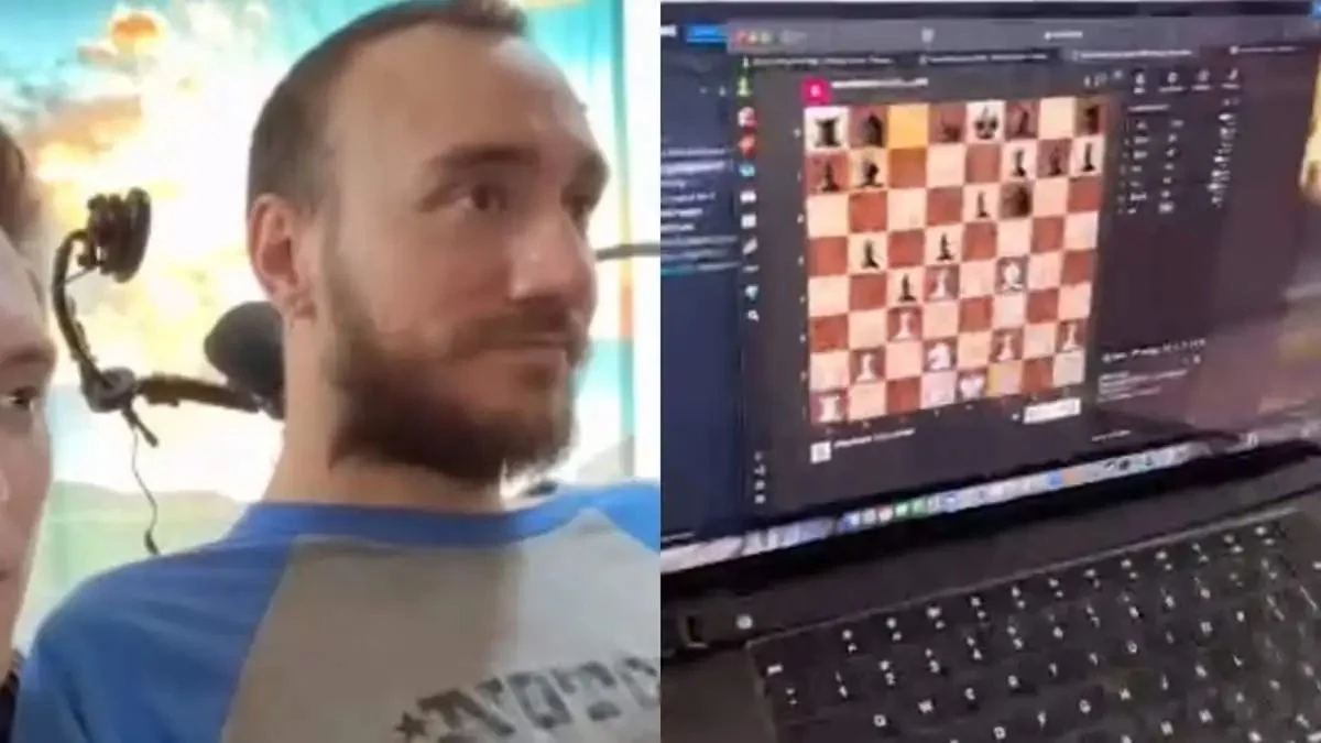 Nolan Arbaugh, pierwszy pacjent z czipem Neuralink. Nolan Arbaugh, pierwszy pacjent z czipem Neuralink.