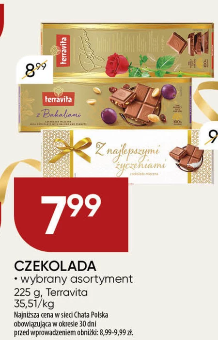 Terravita Czekolada mleczna z bakaliami 225 g