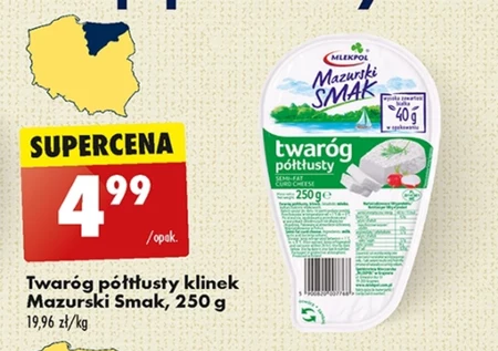 Mlekpol Mazurski Smak Twaróg półtłusty 250 g