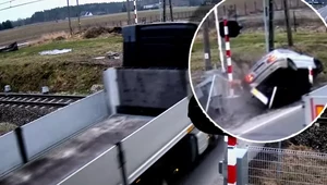 Kierowca bmw wyprzedzał na przejeździe kolejowym