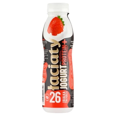 Łaciaty Protein+ Jogurt pitny truskawkowy 360 g - 0