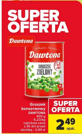 Dawtona Groszek zielony 400 g niska cena