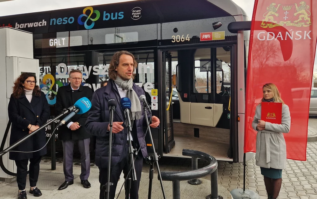 Maciej Stec, Wiceprezes Zarządu Grupy Polsat przemawia na konferencji w Gdańsku