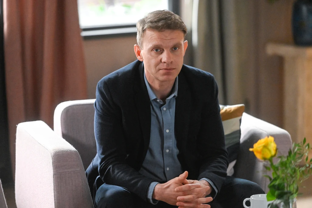 Kazimierz Mazur na planie serialu "Na Wspólnej"