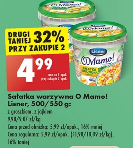 Lisner O Mamo! Sałatka warzywna z jajkiem 500 g