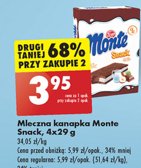 Kanapka mleczna Monte niska cena
