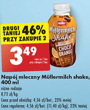 Müller Müllermilch Shake Napój mleczny o smaku czekoladowo-ciasteczkowym 400 g niska cena
