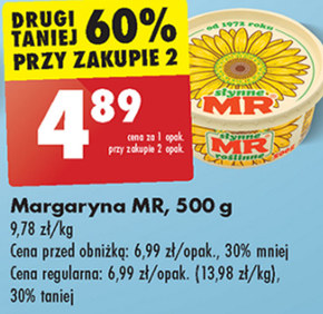 MR Słynne Roślinne Margaryna 500 g niska cena
