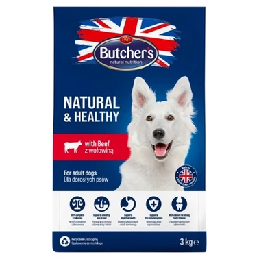 Butcher's Natural & Healthy Karma dla psów z wołowiną 3 kg - 0