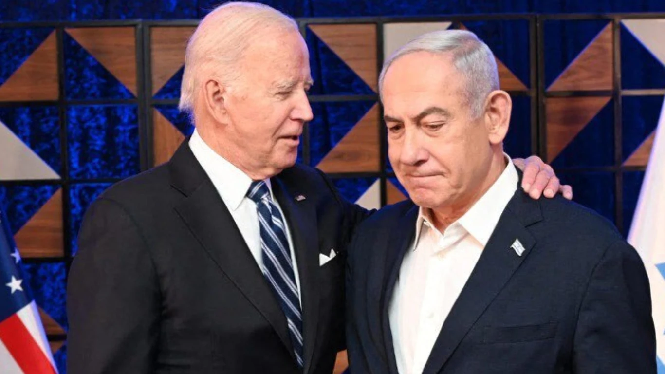 Prezydent Stanów Zjednoczonych Joe Biden i premier Izraela Benjamin Netanjahu Prezydent Stanów Zjednoczonych Joe Biden i premier Izraela Benjamin Netanjahu