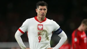 Robert Lewandowski w meczu reprezentacji Polski