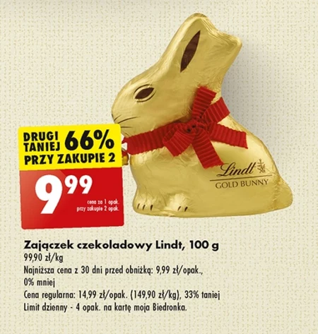 Lindt Zajączek z czekolady mlecznej 100 g