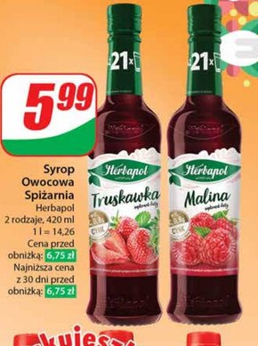Herbapol Suplement diety syrop o smaku malinowo-różanym 420 ml niska cena