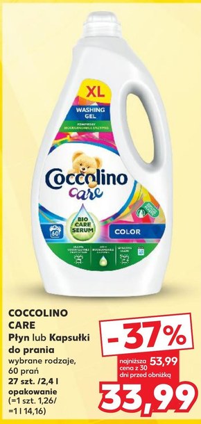 Coccolino Care Żel do prania kolorowych tkanin 2,4 l (60 prań) niska cena
