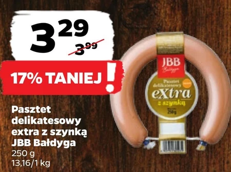 JBB Bałdyga Pasztet delikatesowy extra z szynką 250 g
