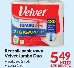 Velvet Jumbo Duo Ręcznik papierowy 2 rolki niska cena