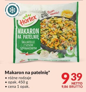 Hortex Makaron na patelnię tagliatelle ze szpinakiem w sosie śmietankowym 450 g niska cena