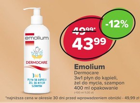 Emolium Dermocare 3w1 płyn do kąpieli żel do mycia szampon 400 ml niska cena