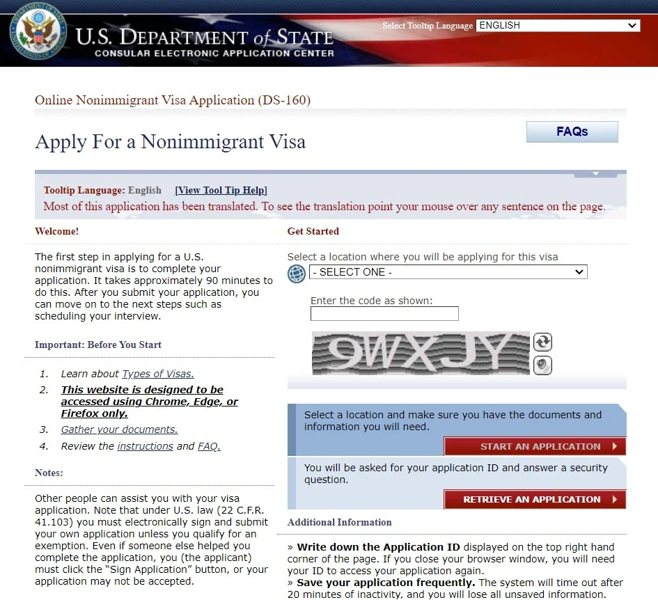 Wniosek DS 160. Wniosek DS 160.