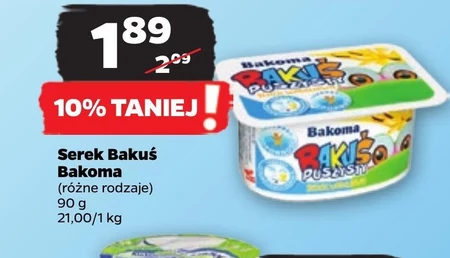 Bakoma Bakuś Puszysty serek truskawkowy 90 g