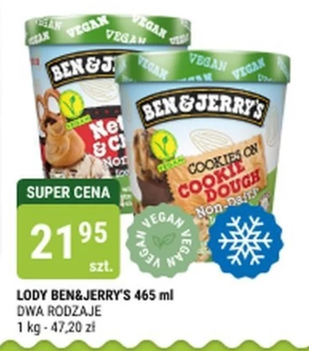 Ben & Jerry's Peanut Butter & Cookies Wegańskie lody 465 ml