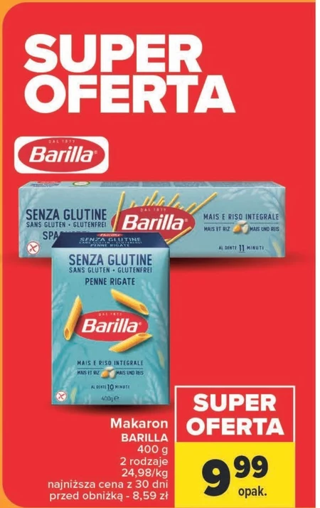 Barilla Spaghetti makaron bezglutenowy 400 g