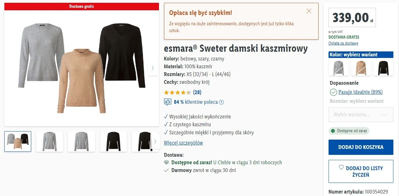 Lidl oferuje drogie swetry!