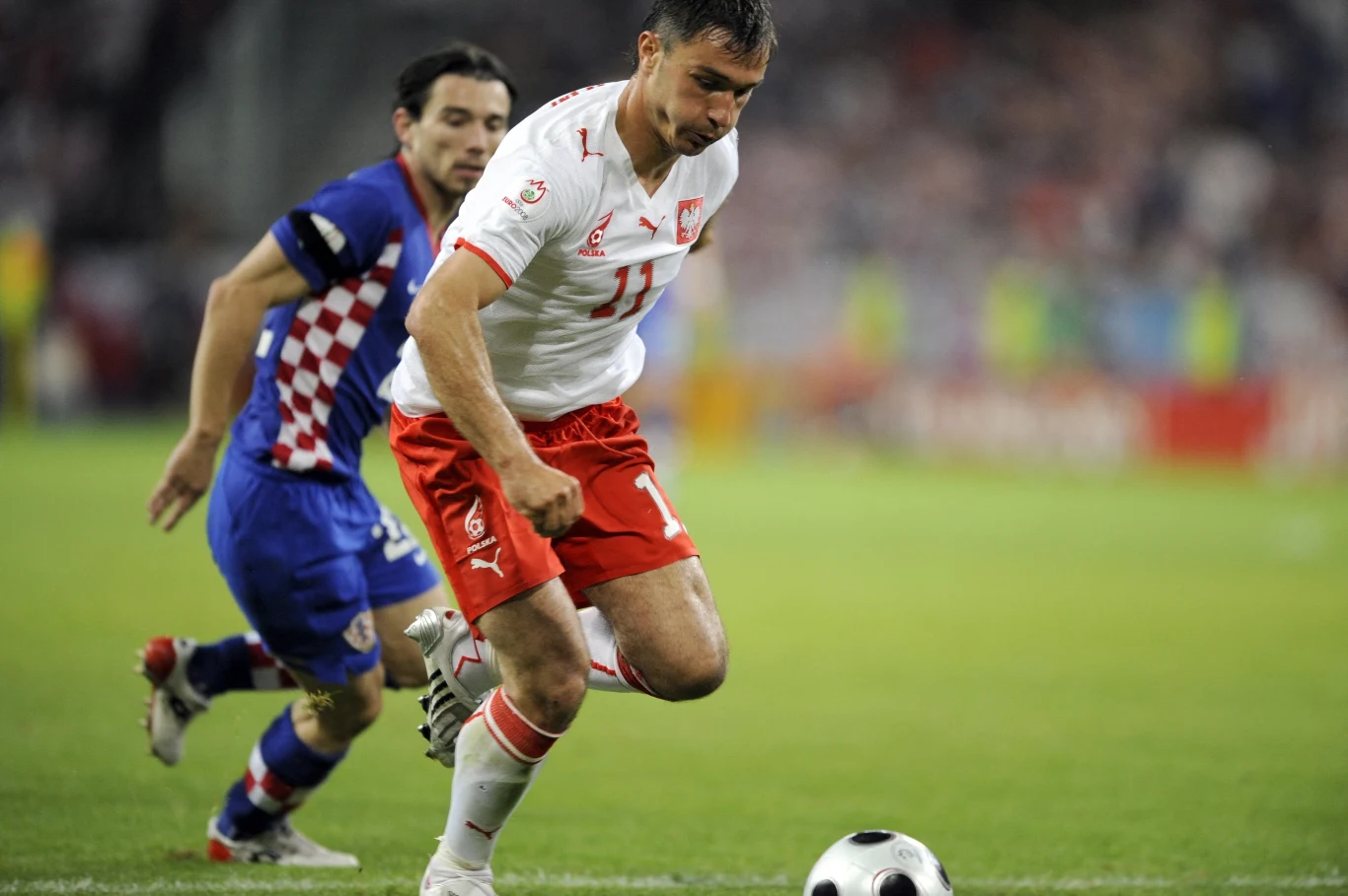Marek Saganowski w barwach reprezentacji Polski
