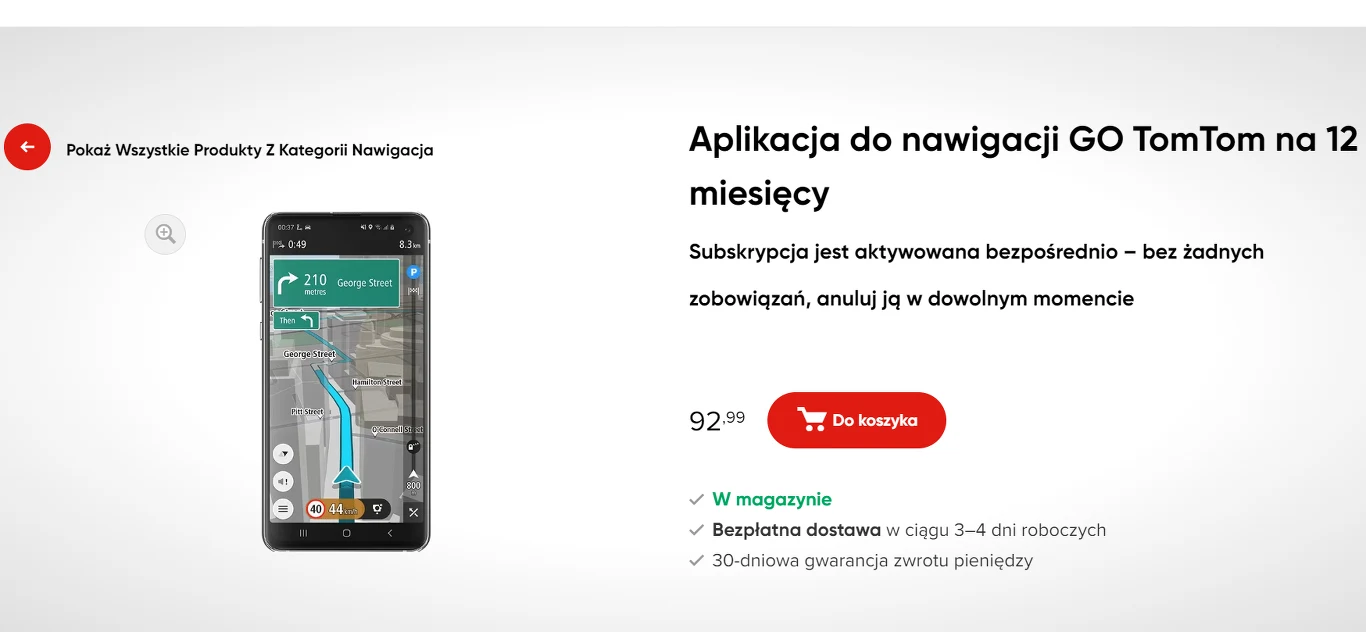 Po kliknięciu opcji "Do koszyka" zostaniemy przeniesieni do części transakcyjnej.