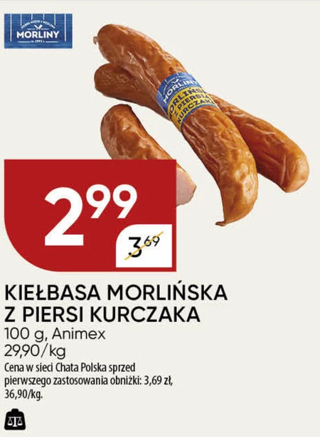 Morliny Kiełbasa morlińska z piersią kurczaka