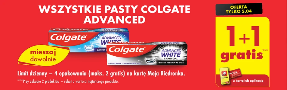Pasta do zębów Colgate Advanced za darmo w Biedronce! Pasta do zębów Colgate Advanced za darmo w Biedronce!