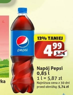Pepsi Napój gazowany o smaku cola 1 l niska cena