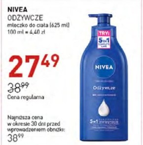 NIVEA Odżywcze mleczko do ciała z pompką 625 ml niska cena