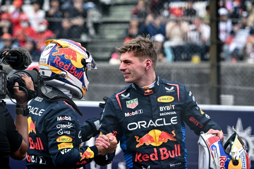 Sergio Perez i Max Verstappen po kwalifikacjach w Japonii