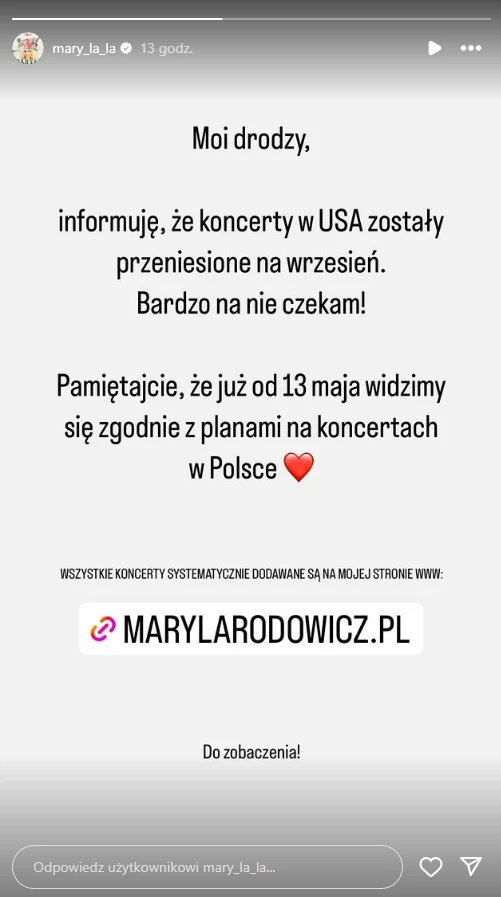Maryla Rodowicz zabrała głos po wyjściu ze szpitala. Zdradziła, co z koncertami Maryla Rodowicz zabrała głos po wyjściu ze szpitala. Zdradziła, co z koncertami