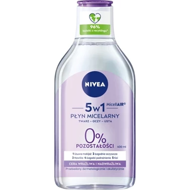 Nivea MicellAIR 5w1 Płyn micelarny cera wrażliwa i nadwrażliwa 400 ml - 2